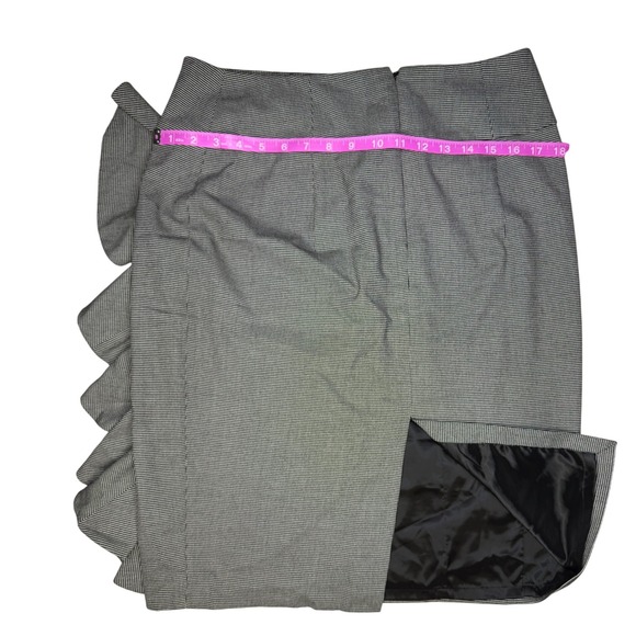 Express Design Studio Ruffle Skirt Pencil Career‎ Office Black White 10 - Picture 7 of 7